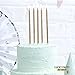 KALEFO 24 Pcs Birthday Party Long Thin Cake Candles Metallic Candles in Holders for Birthday Cakes Decorations Champagne Gold