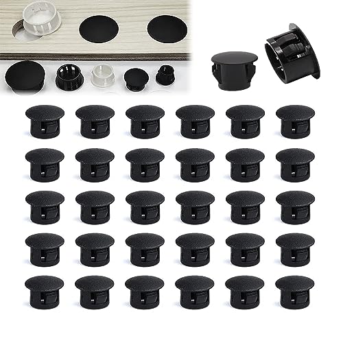 Image of Various Size - Nylon Plastic Hole Plug Round Drill Hole for Holes Cabinet Hole Plugs Black (14 mm - 30 pcs No Box