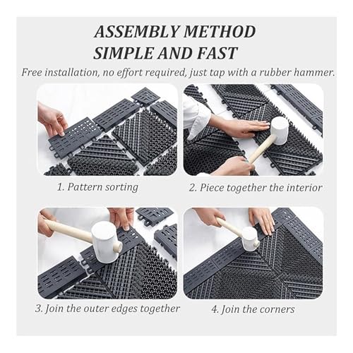 Paillassons robustes faciles à installer tapis de sol extérieur gris