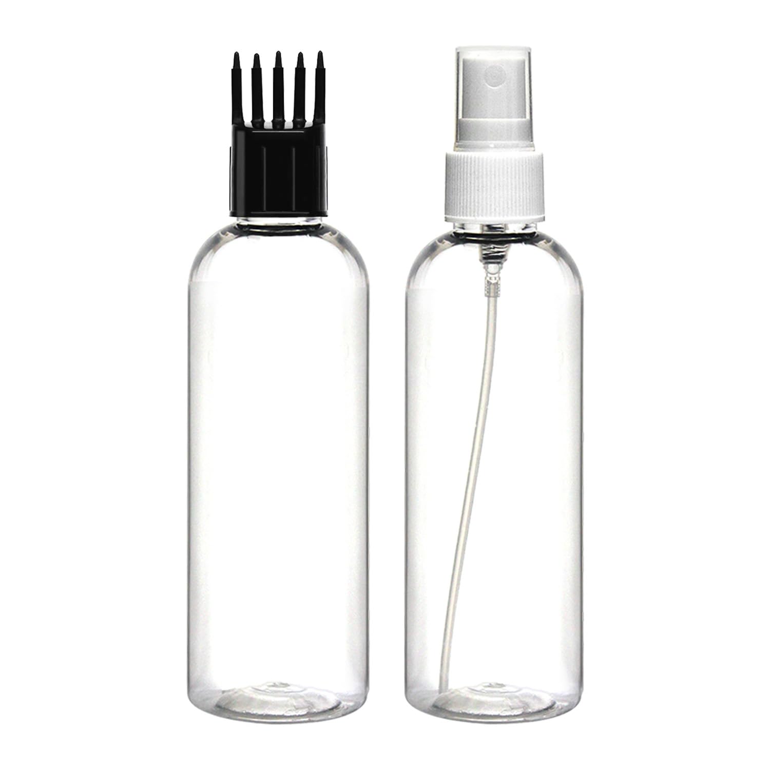 nsb herbals Combo Of 100 ml Clear Plastic Empty Fine Mist Spray (White) + Comb Applicator Bottle Container For Sanitizer, Perfume, Rose Water, Travel, Other Diy Products, Refillable Reusable