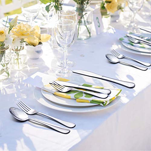 Lianyu 68-Piece Silverware Set With Serving Pieces Service For 12, Stainless Steel Flatware Utensil Set, Dishwasher Safe, Attached 8-Piece Serving Set #TOP6