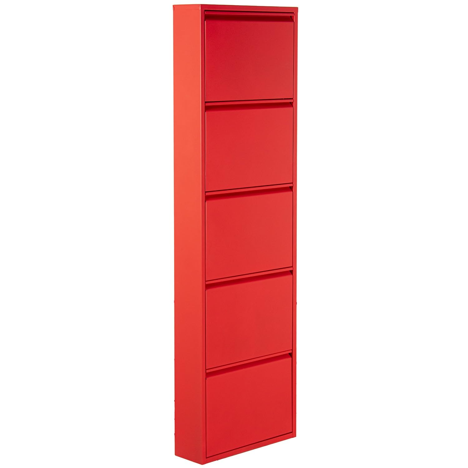 Meuble à chaussures rouge mat 5 tiroirs DRW pour organiser votre entrée