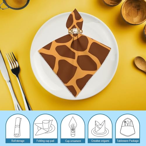 Servilletas de Tela Reutilizables con Estampado de Jirafa miniatura 7