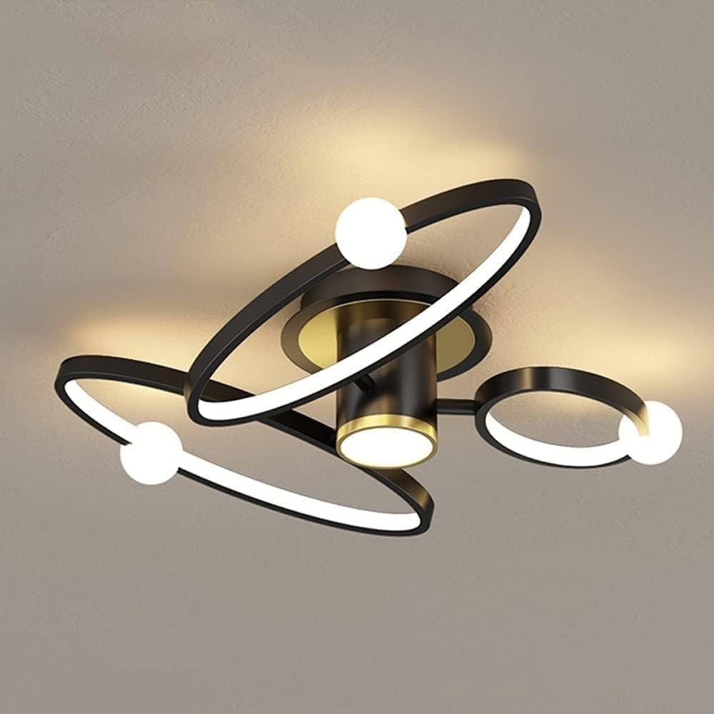 Chandelier LED dimmable à télécommande pour salon et cuisine design spirale