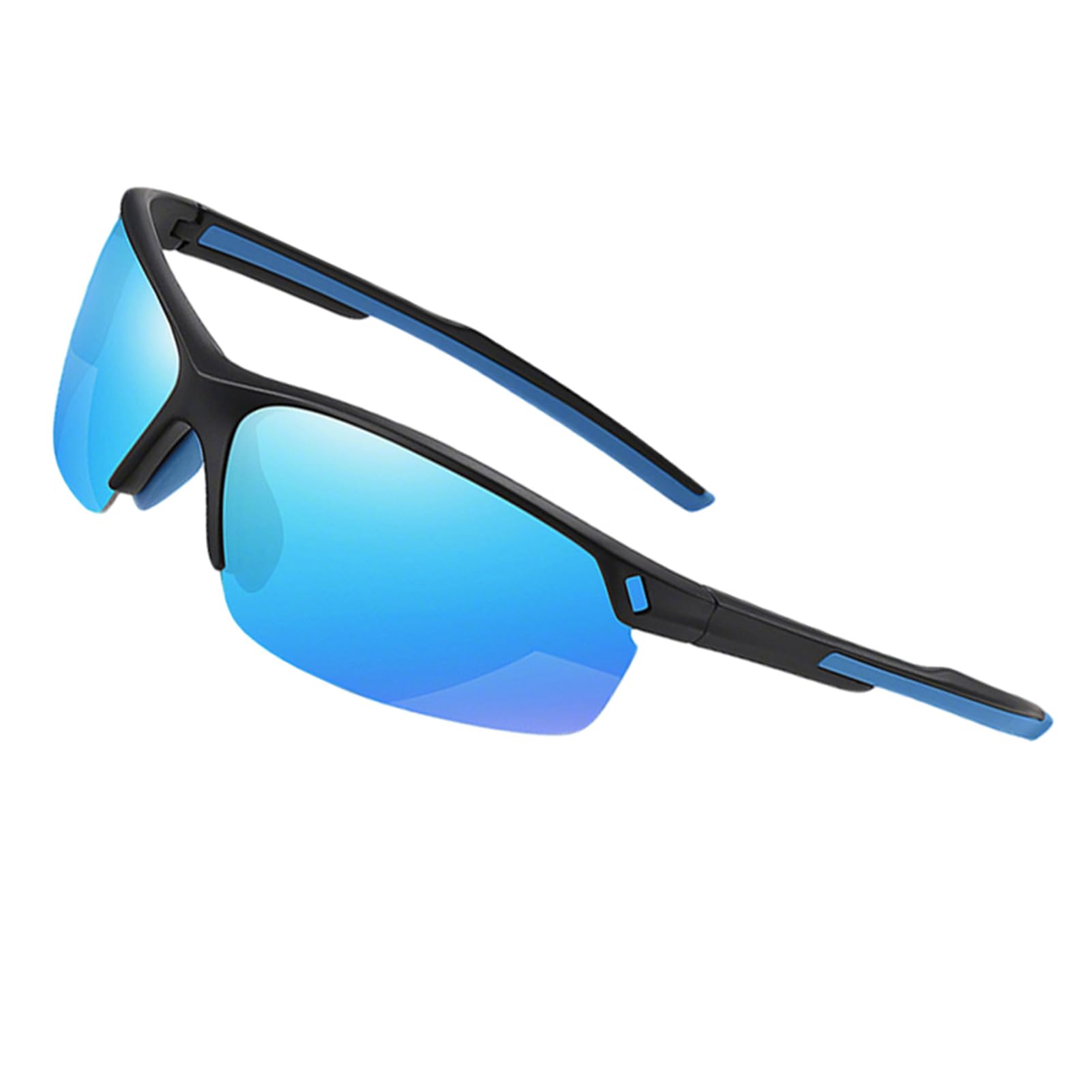 Wqafe Polarized Cycling Glasses,Safety Goggles UV400 Protection,Running Fishing Driving Hiking Ski Bike Glasses, Sports Sunglasses Outdoor for Men Women Youth (black Frame/Blue Lens)