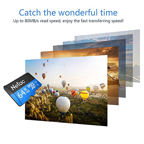Cartão Memória MicroSD 64GB 80MB/s Netac