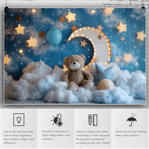 Fondo fotográfico YongFoto Moon Stars Cloud 6x4ft miniatura 6