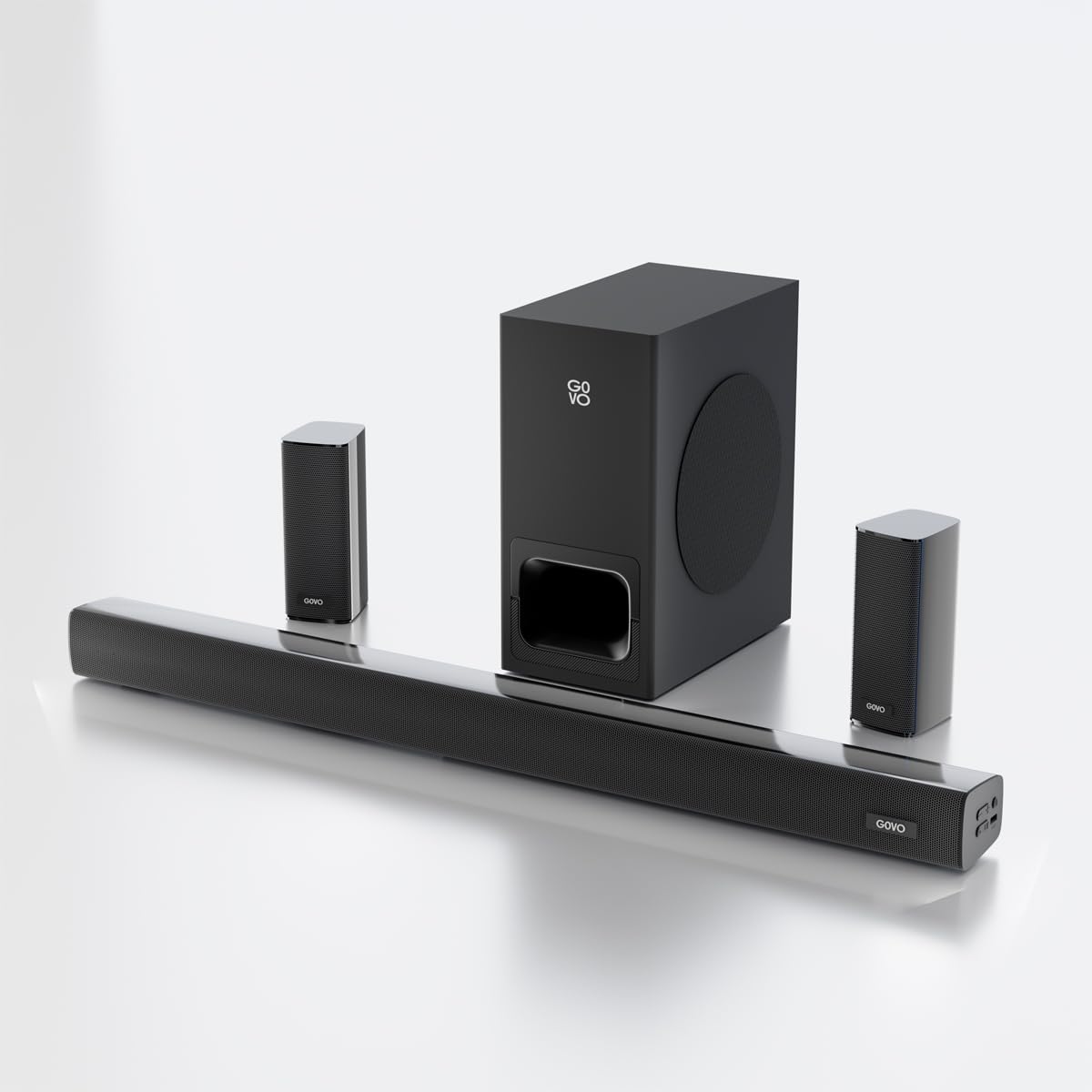 Govo Gosurround 945 Pro Home Theatre Soundbar, 260W, 5.1 Channel, with Subwoofer and Satellite Speakers, Bluetooth 5.3, HDMI ARC, AUX, USB (Platinum Black)