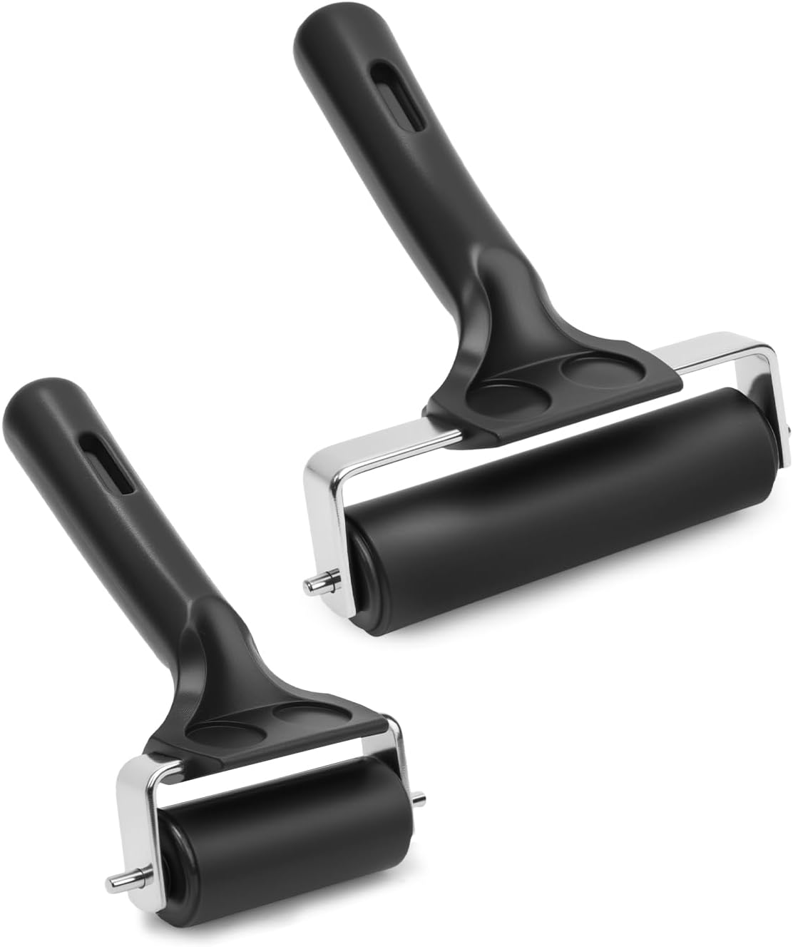 UCEC Brayer Roller, Durable Hard Rubber Roller Brayers, Brayer Rollers for Crafting, Glue Roller Paint Brushes for Printmaking Stamping Gluing (2.4”, 5.9”, 7.9”), 3 Pack