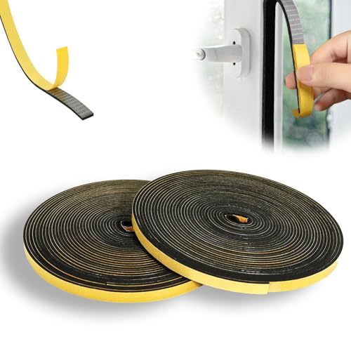 KINETOX Joint Porte Entree 24m Joints Plaque de Cuisson Joint Fenêtre Isolation Mousse Autocollante 6mm x 3mm Applicable Climatiseurs Interstices de Portes et Fenêtres Cuisinières Gaz