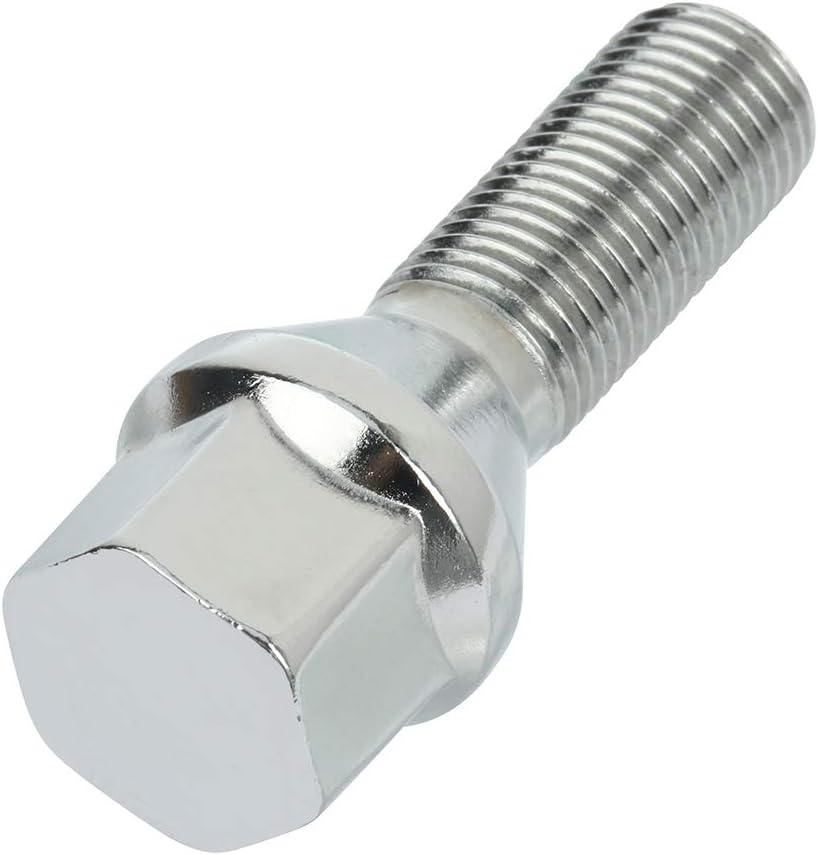 LSAILON 20x Silver Shank Length 28mm Automotive Lug Bolts 12x1.25 Wheel Bolts Lug Nuts fit for Jeep for Compass for Fiat