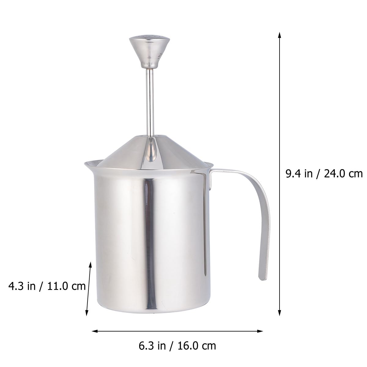TOYANDONA Milchaufschäumer aus Edelstahl 800 Ml Manuell mit Doppel Sieb für Dicken Milchschaum Kaffeezubehör für Zuhause und Café