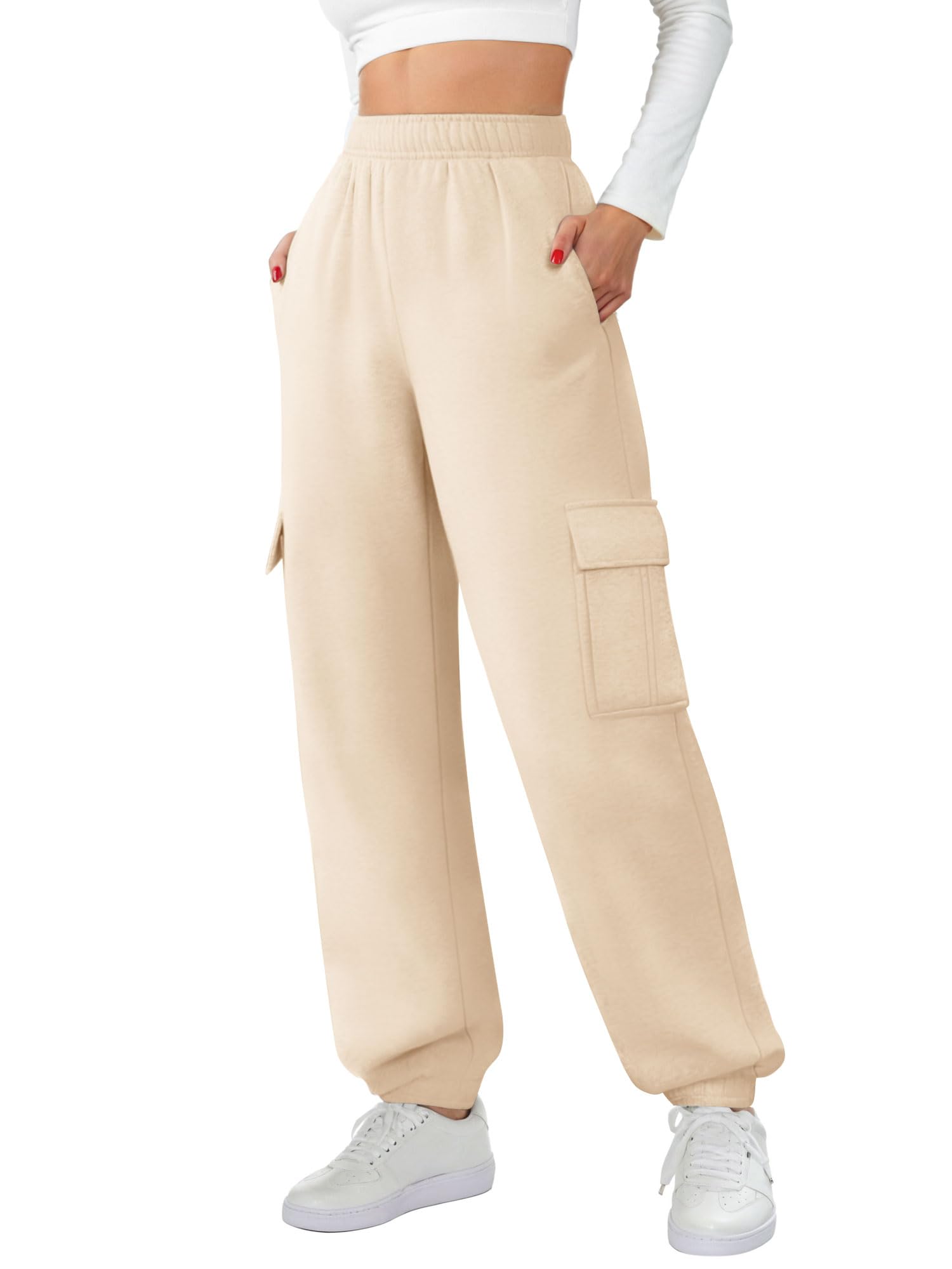 SEMARO Womens High Waisted Cargo Sweatpants Joggers Trousers Y2k Fasion Outfits with Pockets