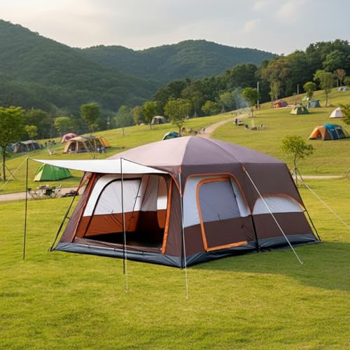 Image of Large Camping Tent for 3-5 Person Spacious Outdoor Tent House For Hiking Waterproof Dome Portable Spacious Camping Tent Perfect for Hiking Travel,Trekking &Outdoor Adventures(310*210*180cm)