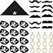 Produktbild Blulu 48 Stück Piraten Kapitän Kostüm Sets, Piraten Kapitän Augenklappen, Pirat Bandana, Pirat Gold Ohrringe, Pirat Gefälschte Schnurrbart für Halloween und Piraten Party