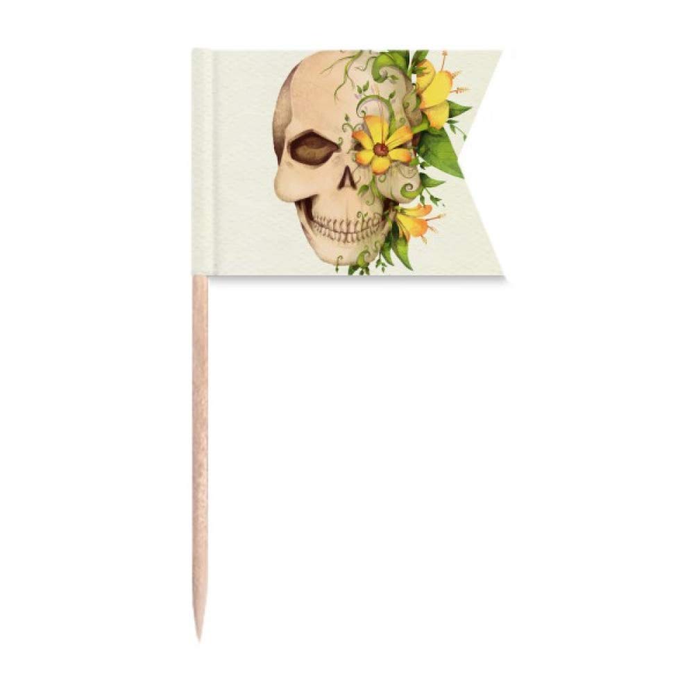 Cure-dents squelette fleur pour gâteau et plateau fromage