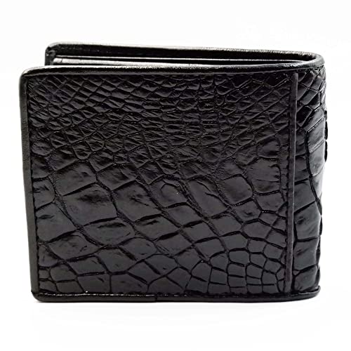 New Genuine Black Alligator Leather Skin Mens Bi-fold Wallet.3
