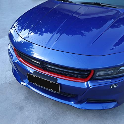 Image of Voodonala Front Grille Inserts Trim for 2015-2026 Dodge Charger, Radiator Grill Cover Protector, ABS Red Exterior Accessories, 2PCS
