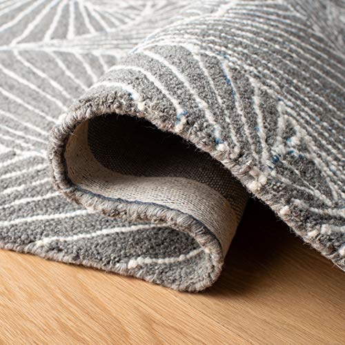 Tapete decorativo gris ecru 2'3" x 5' hecho a mano miniatura 5