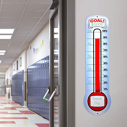 Global Printed Products Fundraising Thermometer Chart Goal Tracker | Dry Erase Goal Setting Wall Mounted Thermometer | Giant Sales Goal Board with Pull-Through Ribbon Progress Tracker (46" x 12") 5 Global Printed Products Fundraising Thermometer Chart Goal Tracker | Dry Erase Goal Setting Wall Mounted Thermometer | Giant Sales Goal Board with Pull-Through Ribbon Progress Tracker (46" x 12")