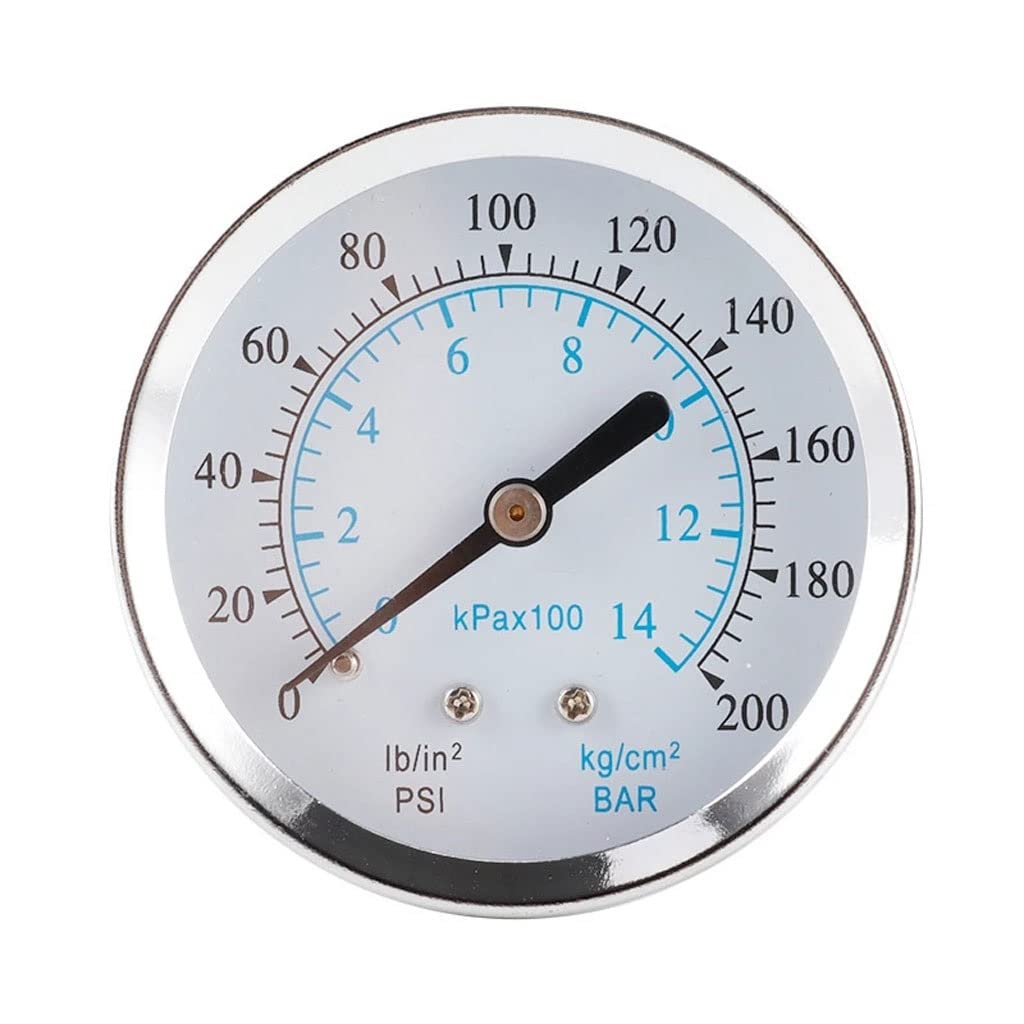 0-200psi 0-14kg/cm² 1/8 NPT 60mm Air Pressure Gauge Hydraulic Oil Water Meter