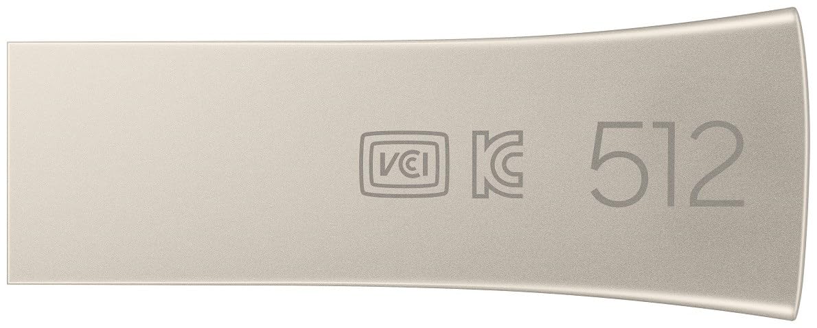 Samsung BAR Plus MUF-512BE3/APC - Chiavetta USB 3.2 GB, 400 MB/s in lettura, 110 MB/s in scrittura, resistente USB 3.2 con anello portachiavi, colore: argento champagne