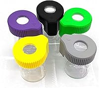 Vista 8 de Tarro de Almacenamiento de Vidrio Transparente con Sello LED, Botella de Vidrio Ornamental con Lupa y Luz（Verde）