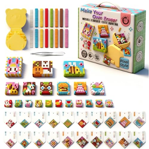 Velytycheon DIY Eraser Making Kit,Create Your Own Erasers,20 Unique Patterns