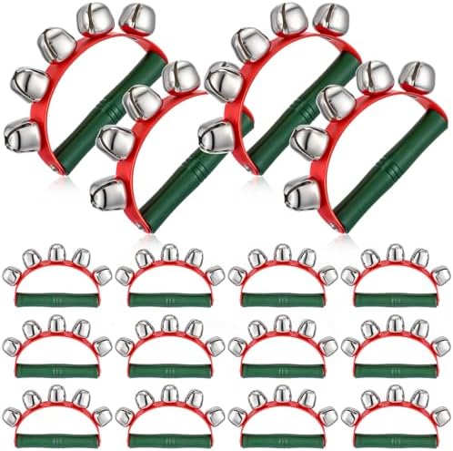 Amazon.com: Maasechs 12 Pcs Christmas Hand Jingle Bells Red and Green ...