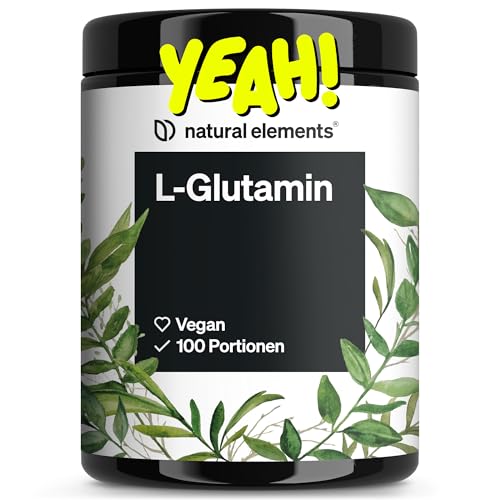 natural elements L-Glutamin Pulver – 500g – reines L-Glutamin – geschmacksneutral – vegan, hochdosiert, ohne Zusätze – in Deutschland entwickelt natural elements L-Glutamin Pulver – 500g – reines L-Glutamin – geschmacksneutral – vegan, hochdosiert, ohne Zusätze – in Deutschland entwickelt