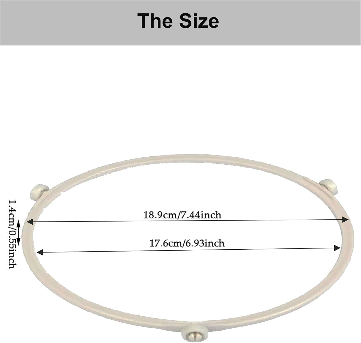 Supporto Piatto Microonde 3 Ruote Bianco Supporto Piastra Girevole Per Microonde - Anello Con 3 Ruote, Compatibile Universale Nastro Magnetico Adesivo - Foto 2