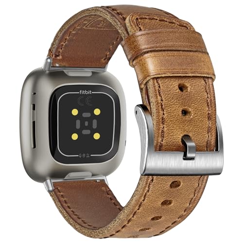Genuine Horween Leather Watch Band Compatible with Fitbit Versa 3 / Versa 4 / Fitbit Sense 1 / Sense 2 for Men And Woman.
