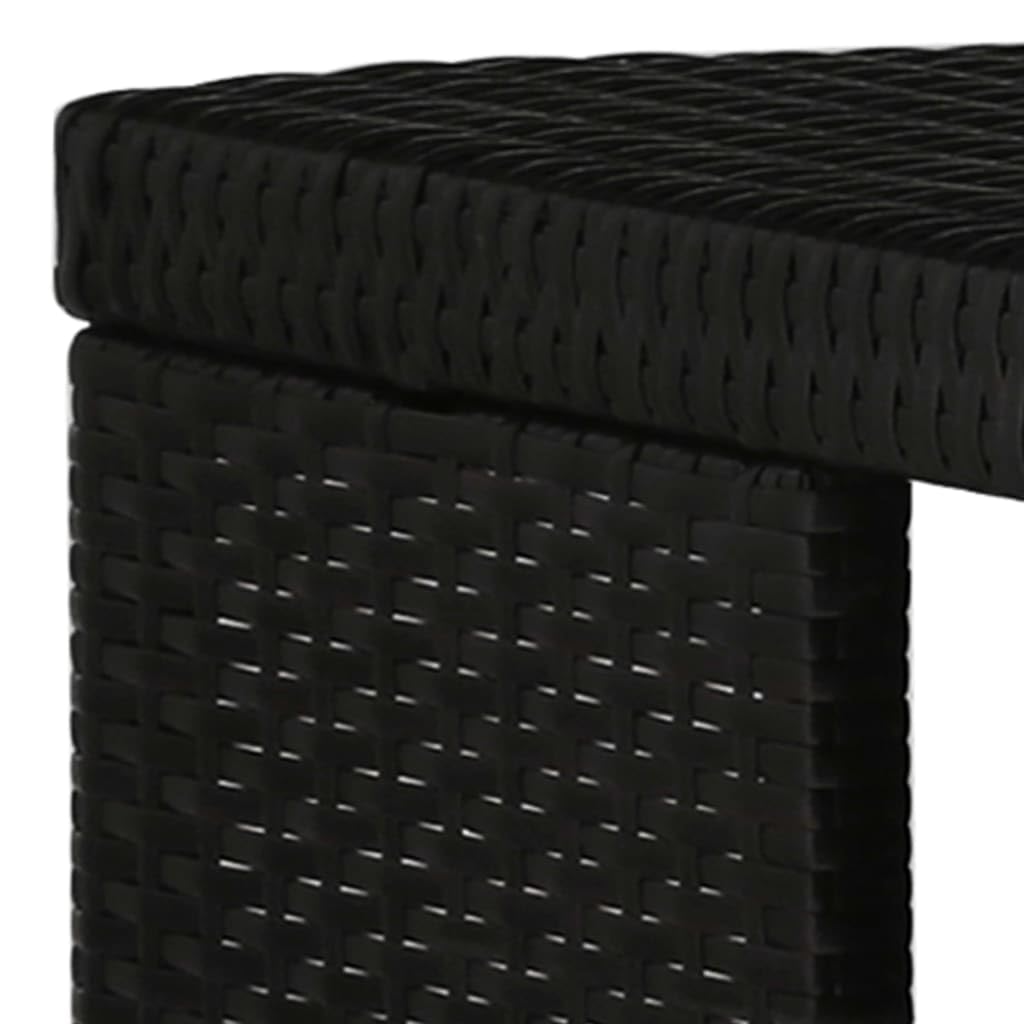Ensemble de Bar de Jardin Noir Résine Tressée 5 Pièces avec Coussins