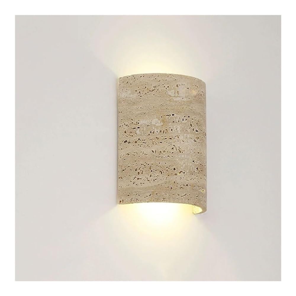 TONFON Natural Marble Stone Wall Lamp Wabi Sabi Wall Sconce Indoor Lighting Wall Mounted Lamp for Bedroom Living Room Study Room Dining Room Hallway Stairs Hall Restaurant Wall Lantern
