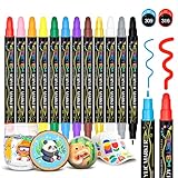 Betem 12 Colors Dual Tip Acrylic Paint Pens Markers, Fabric Decorating Kits Premium Water-Based Acrylic Paint Markers for Fabric, Rock, Wood, Glass, Eggs, Canvas, Ceramic, Easter Basket Stuffers