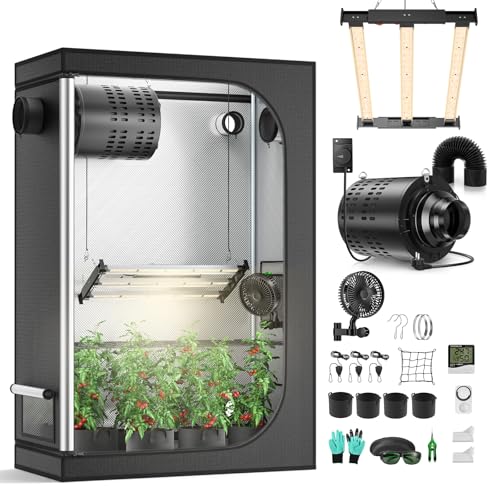 MINENICE Growzelt Komplettset mit M2000 LED Vollspektrum Grow Lampe 60x120x180cm Grow Tent 4\" 215 CFM 3000RPM Ruhiges und Effizientes Belüftungssatz, 4-Gang-Lüfter, Hydroponics Indoor Growing Tent Set MINENICE Growzelt Komplettset mit M2000 LED Vollspektrum Grow Lampe 60x120x180cm Grow Tent 4\" 215 CFM 3000RPM Ruhiges und Effizientes Belüftungssatz, 4-Gang-Lüfter, Hydroponics Indoor Growing Tent Set