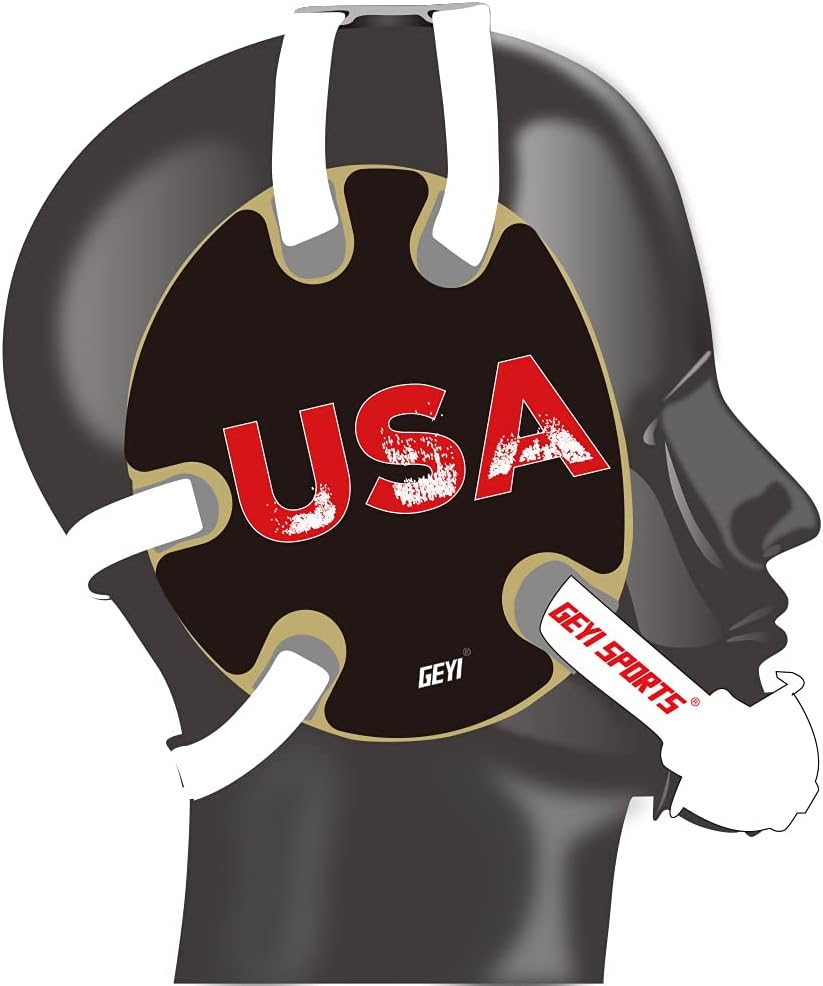 Wrestling Headgear With American Flag Decals - Adjustable For Kids & Adults, Includes Chin Strap