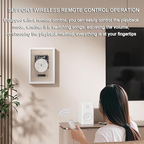 Lettore CD con telecomando, Bluetooth 5.0, uscita AUX, montaggio a parete, design compatto per casa e ufficio