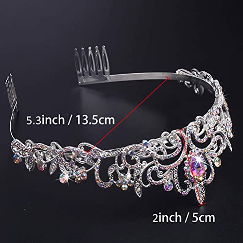 image for KICOSY Tiaras & Crowns - Crystal AB Rhinestone Princess Tiara for Wome