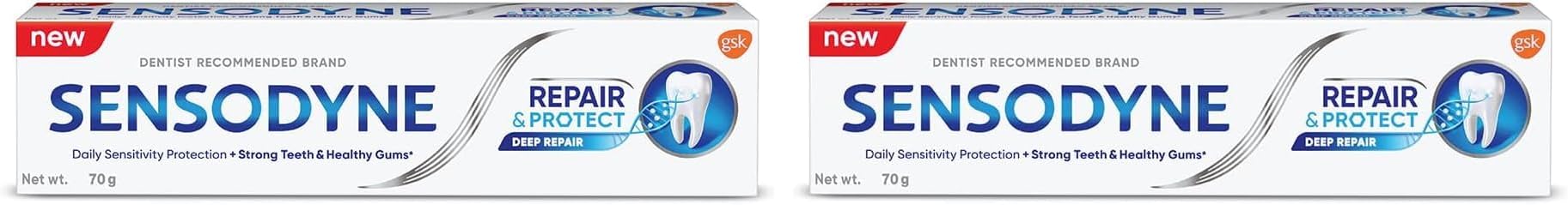 Repair 70g Toothpaste: Repair & Protect Sensitivity Relief Tooth Decay Prevention Toothpaste for daily repair, Dentist Recommended Brand (Pack of 2)