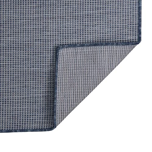 Tapis de salon robuste résistant aux intempéries bleu 200x280 cm - 4