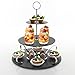 3 Tier Black Slate Tea Party Server with 4 sets of Glasses, Ceramic Bowls & Appetizer Spoon Dish, Cupcake Dessert Stand