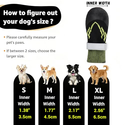 2 Paar Hundesocken, Hundepfotenschutz mit Verstellriemen, Deodorisierung und antibakterielle Behandlung, rutschfeste Socken mit Ledergürtel für Kleine und Mittelgroße Hunde (L: 2.17'-5.5cm)
