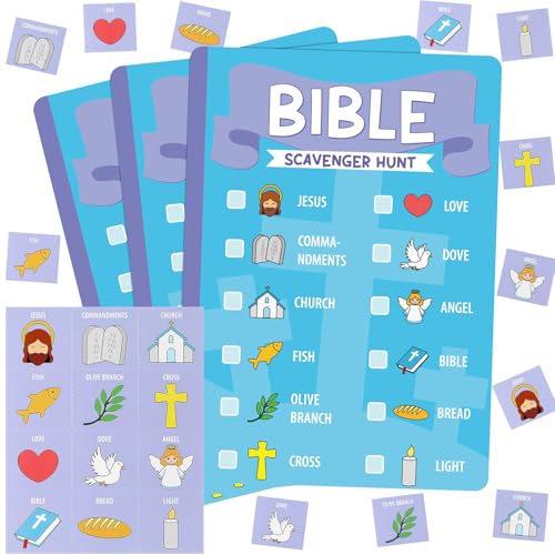 Epakh 15 Pcs Bible Scavenger Hunt Game Card...