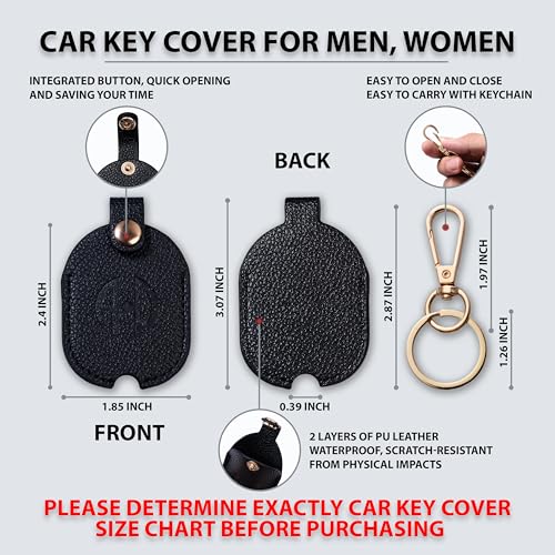 Image of Leather Keys Sleeve for Broken Car Key Loop Replacement - Cute Keychain Cover - Protector, Holder for Men & Women
