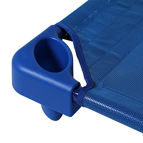 Image of Sprogs Heavy-Duty Stackable Standard Size 52 inchL Daycare Cots for Kids and Toddlers, Stacking Preschool Classroom Kids Cots for Sleeping, Resting, Naptime, Pack of 18, Blue