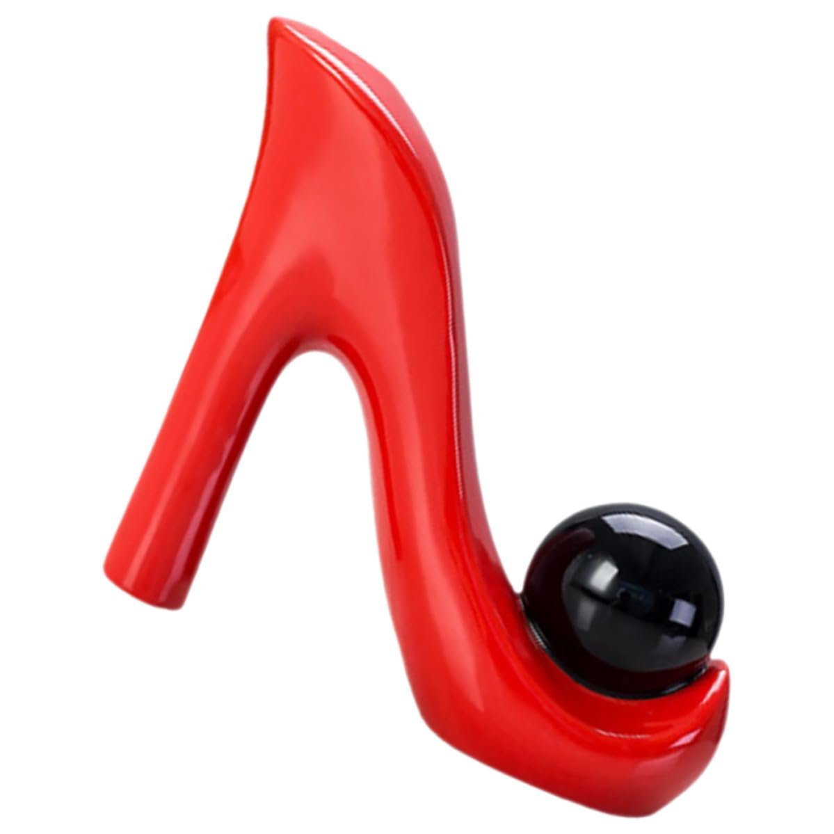 Vase en céramique rouge stable anti-basculement style talon haut