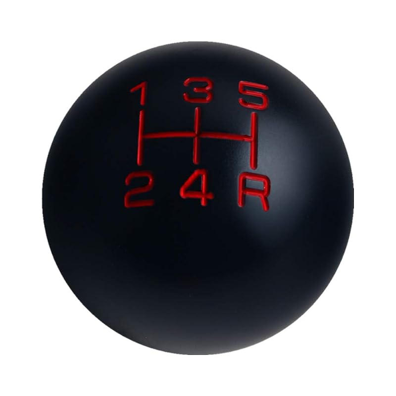 Manopla de Câmbio Esférica DEWHEL em Alumínio Preto com Inserto Vermelho, 200 g, Roscas M12x1,25, M10x1,5, M10x1,25 e M8x1,25