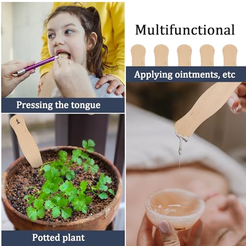 image for KTOJOY 55 Pcs Wooden Fan Handles 8 inch, Jumbo Craft Sticks for Weddin