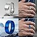 Poxtex Mens Rings Wedding Band, Stainless Steel Non Tarnish Cool Anillos Para Hombre Simple Brushed Band Rings for Men Size 12